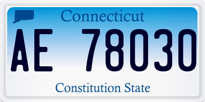 CT license plate AE78030
