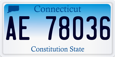 CT license plate AE78036