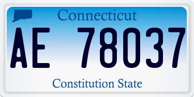 CT license plate AE78037
