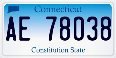 CT license plate AE78038