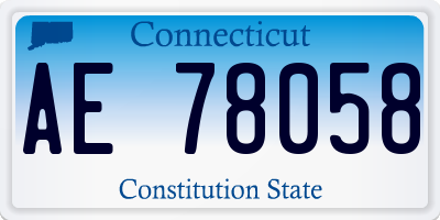 CT license plate AE78058