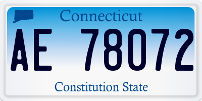 CT license plate AE78072