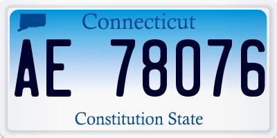 CT license plate AE78076