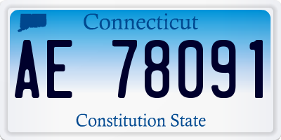 CT license plate AE78091