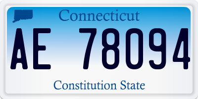 CT license plate AE78094