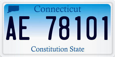 CT license plate AE78101