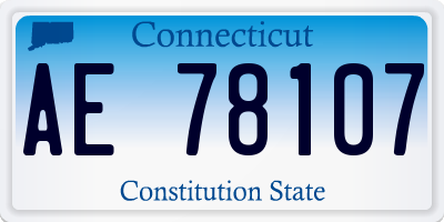 CT license plate AE78107