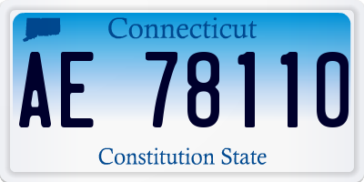 CT license plate AE78110
