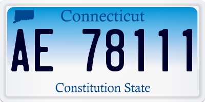 CT license plate AE78111