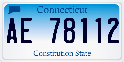 CT license plate AE78112