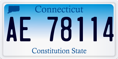 CT license plate AE78114