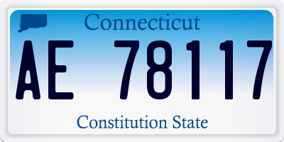 CT license plate AE78117