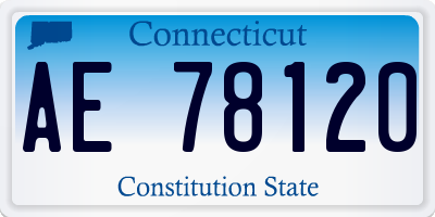 CT license plate AE78120