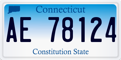 CT license plate AE78124