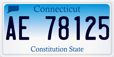 CT license plate AE78125