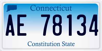 CT license plate AE78134