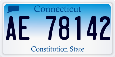 CT license plate AE78142