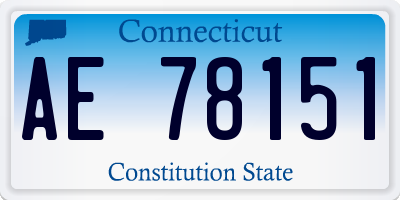 CT license plate AE78151