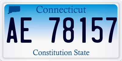 CT license plate AE78157