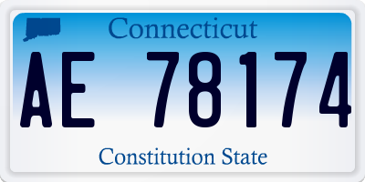 CT license plate AE78174