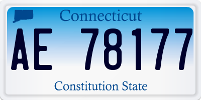 CT license plate AE78177