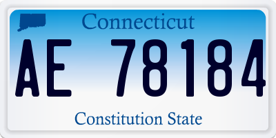 CT license plate AE78184