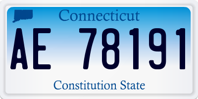 CT license plate AE78191
