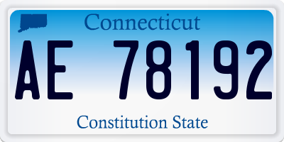 CT license plate AE78192