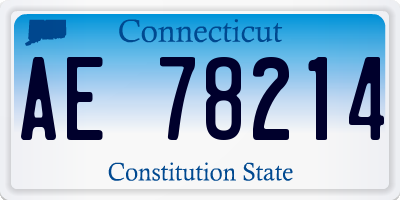 CT license plate AE78214