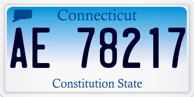 CT license plate AE78217