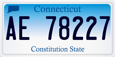 CT license plate AE78227