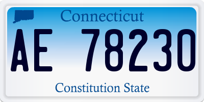 CT license plate AE78230