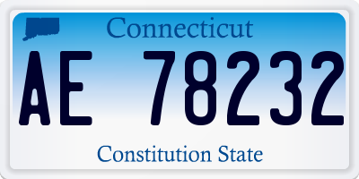 CT license plate AE78232