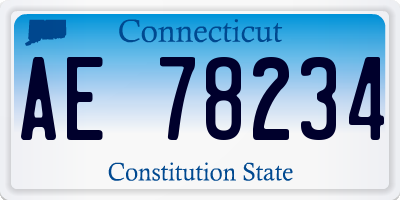 CT license plate AE78234