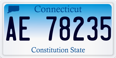 CT license plate AE78235
