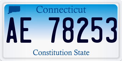 CT license plate AE78253