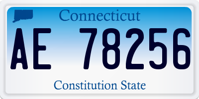 CT license plate AE78256