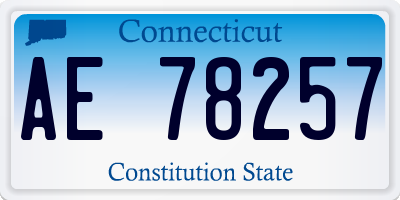 CT license plate AE78257