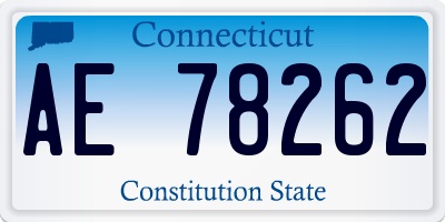 CT license plate AE78262