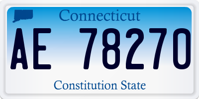 CT license plate AE78270