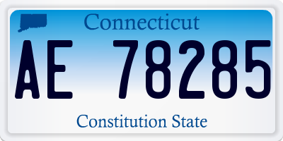 CT license plate AE78285