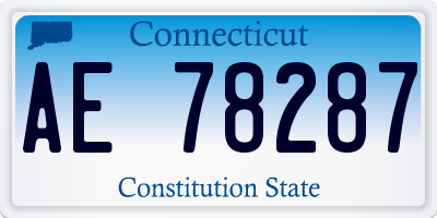 CT license plate AE78287