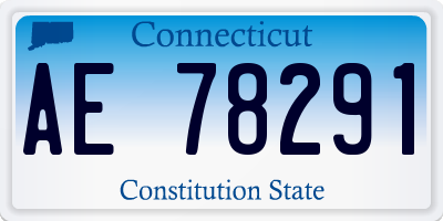 CT license plate AE78291