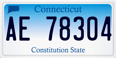 CT license plate AE78304