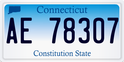 CT license plate AE78307