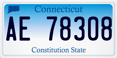 CT license plate AE78308