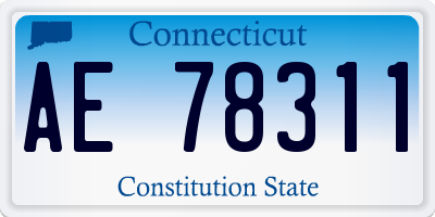 CT license plate AE78311