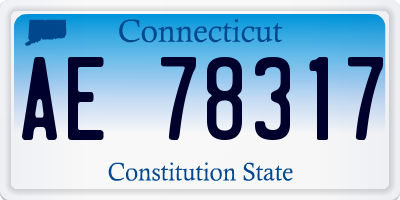 CT license plate AE78317