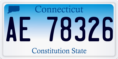 CT license plate AE78326