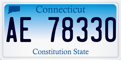 CT license plate AE78330